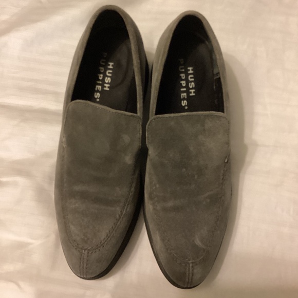 Vintage Hush Puppies grey suede platform Oxfords 7M - Picture 1 of 9